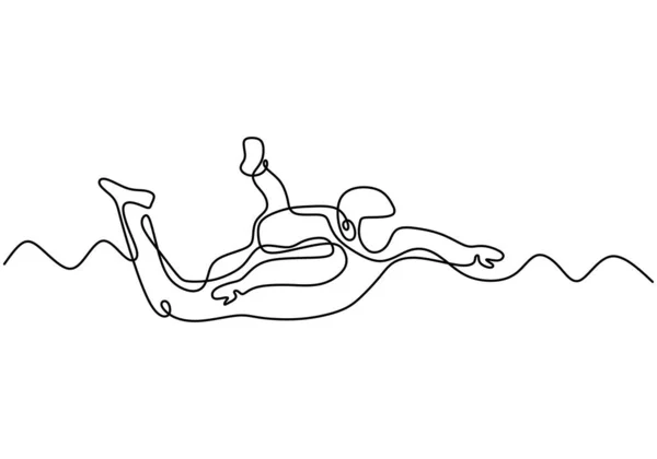 Paracadutismo su una linea. Tema sport estremi. Illustrazione vettoriale schizzo disegnato a mano minimalismo . — Vettoriale Stock