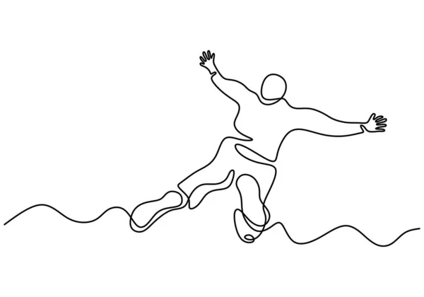 Skydiving um desenho de linha. Tema de pessoas de esporte extremo. Vetor ilustração esboço mão desenhado minimalismo . — Vetor de Stock