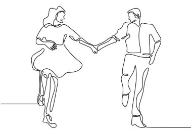 Devamlı çizgi çizimi. El ele tutuşan romantik bir çift. Aşıklar tema tasarımı. Bir el minimalizm çizdi. Beyaz arkaplanda izole edilmiş aşk vektörü çizimi metaforu.