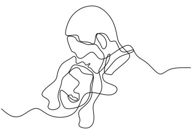 Birbirine aşık çiftlerin bir çizimi. Romantik temalı vektör illüstrasyonu Sevgililer Günü 'nde afiş, poster ve unsurlar için iyidir. İlişkili kadın ve erkeğin portresi.