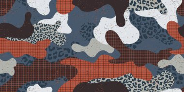 Camouflage pattern with abstract modern contemporary art
