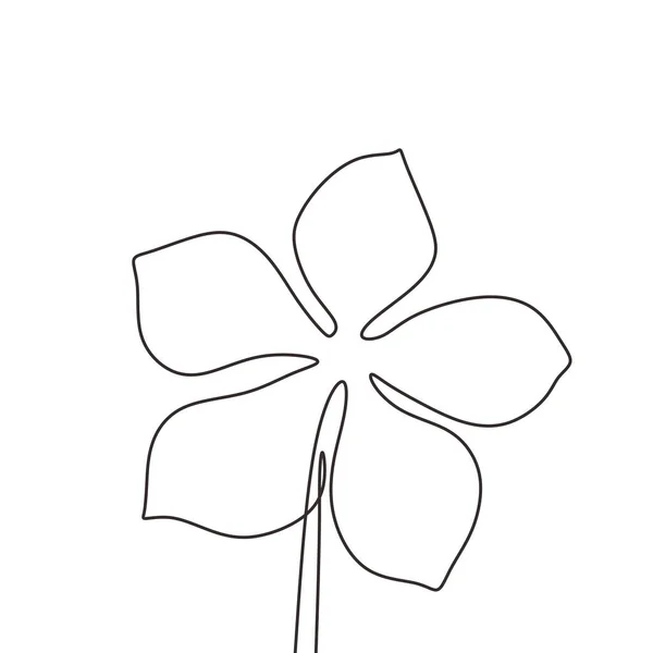 Continue lijn tekening van bloem minimalisme vector illustratie. Handgetekend botanisch kunstwerk geïsoleerd op witte achtergrond. — Stockvector