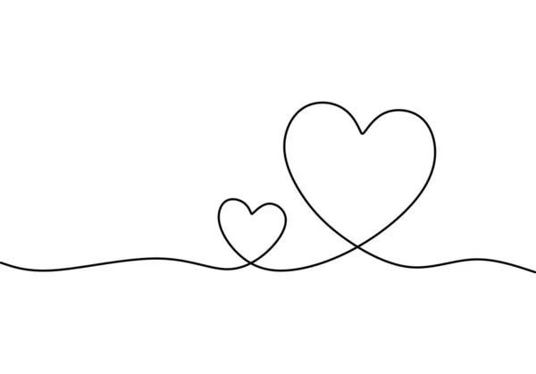 Diseño del día de San Valentín del fondo del corazón, dibujo continuo de una línea. Minimalismo vector ilustración con símbolo de amor . — Archivo Imágenes Vectoriales
