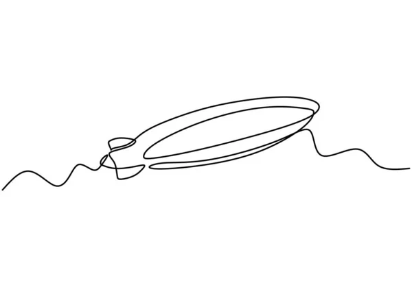 Bir çizgi hava balonu. Uçak Gemisi Balon roketinin vektör çizimi. Minimalizm kesintisiz el çizimi. — Stok Vektör