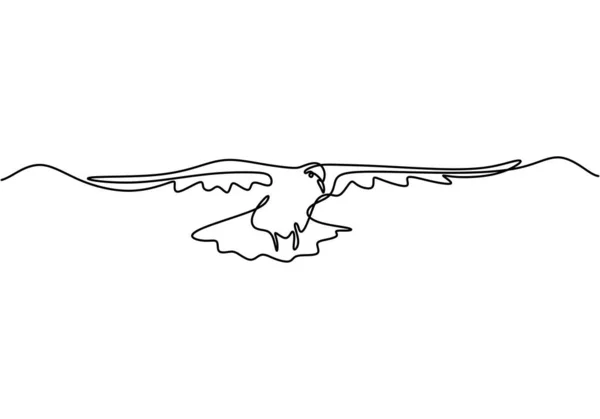 Continuous one line drawing. Flying pigeon animal. Vector illustration minimalism, art hand drawn for logo, card, banner, poster, and tattoo. — Stock Vector