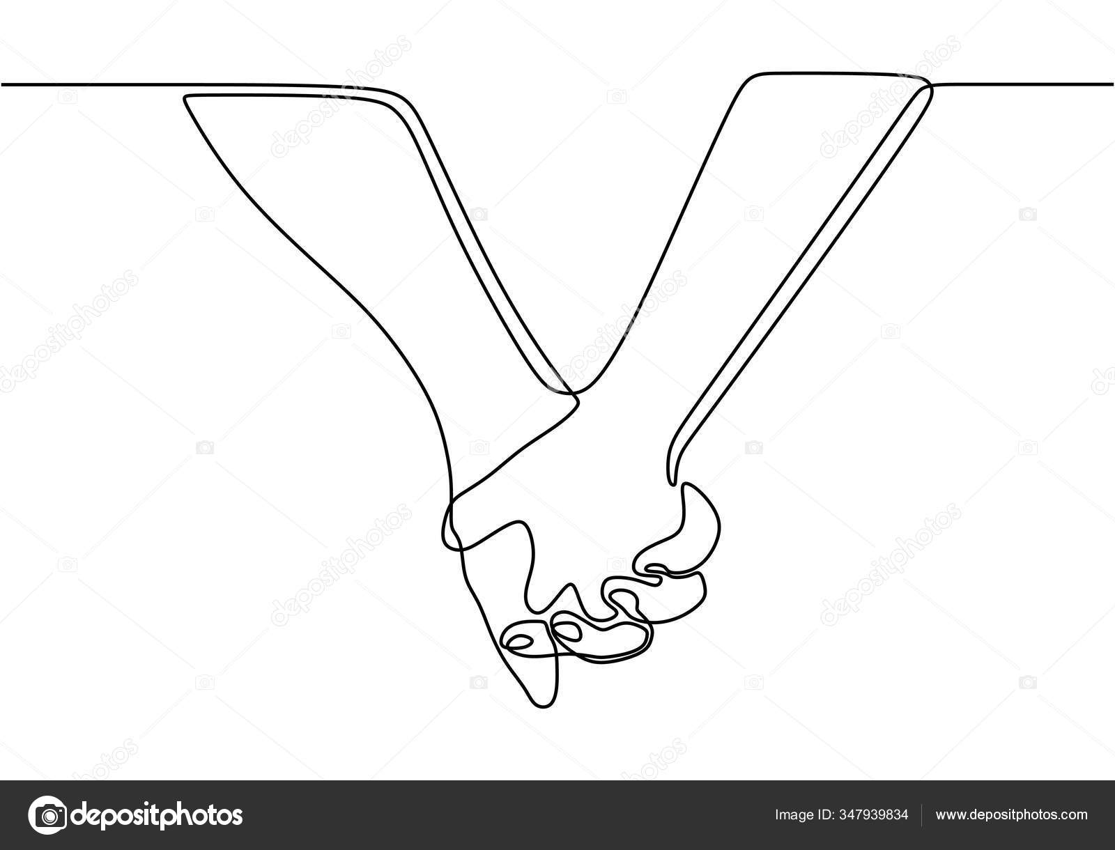 连续一线图的夫妇手牵手简约设计矢量说明图库矢量图©ngupakarti 347939834, image size:1600x1220