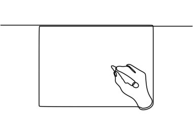 Bir kağıt parçasına el yazısı. Sürekli tek bir çizgi çiziyor..