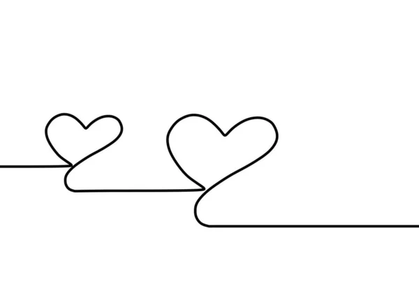 Continuous One Line Drawing Heart Sign Symbol Love Romance Romantic — Stock Vector