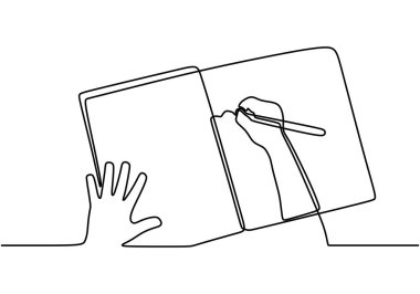 Kitabın üzerine bir satır el yazısı. Sürekli çizilen bir çizgi.