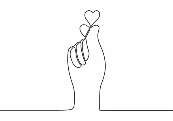 Dessin Continu Une Ligne Main Faire Amour Avec Cœur Design — Image vectorielle