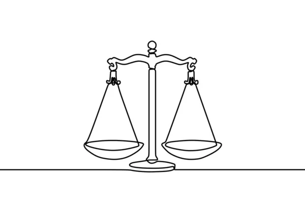 균형의 Libra Law Identity 선그리기 스타일 Vector Illustration Simple Design — 스톡 벡터