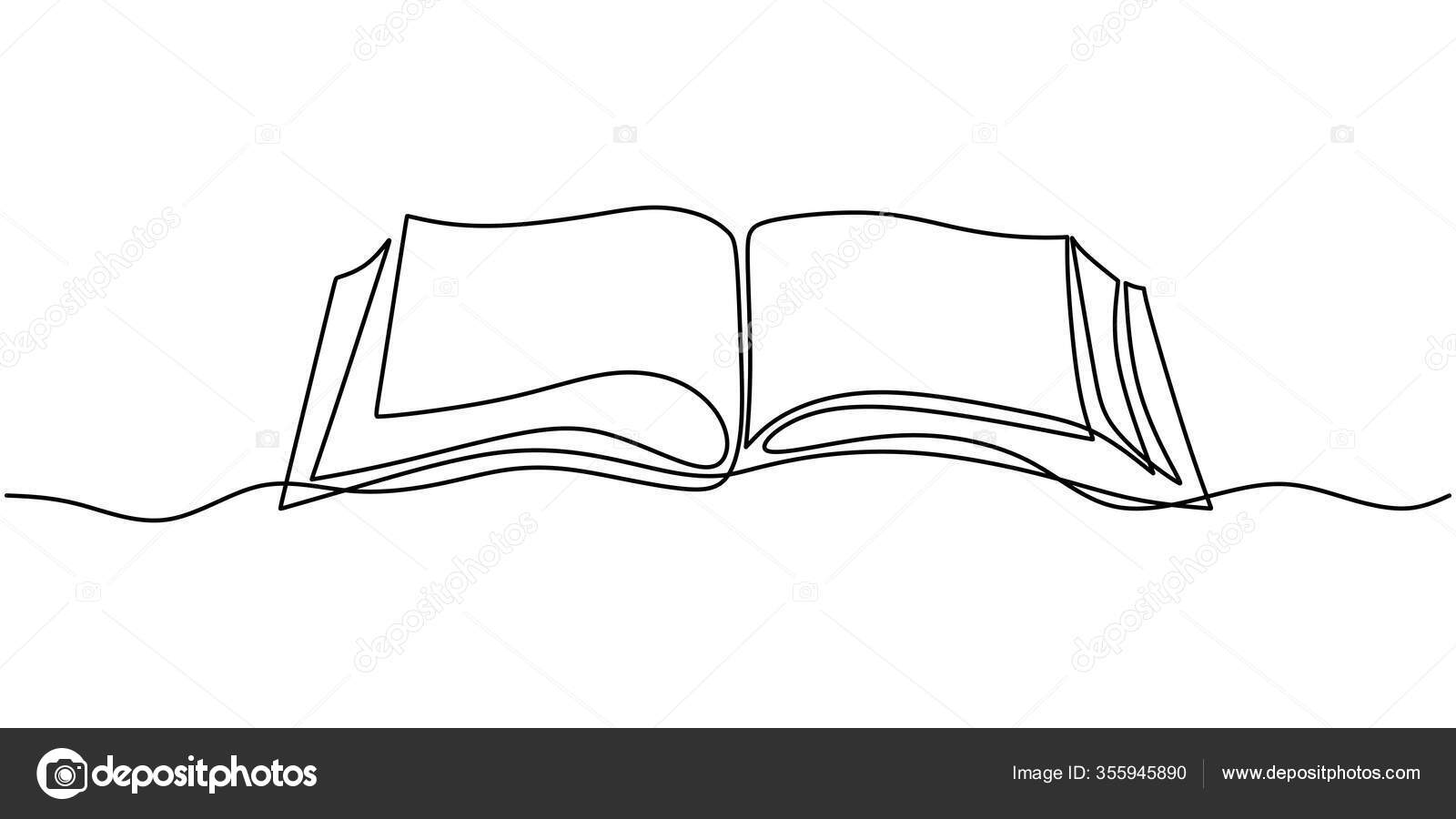Study and knowledge concept illustration. Hand drawn open book