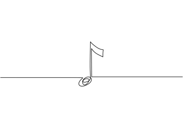 Kontinuerlig Linje Ritning Musik Symbol Vektor Illustration Minimalism Stil Isolerad — Stock vektor