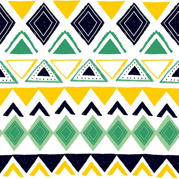 Patrón Rayas Sin Costuras Motivos Étnicos Tribales Estampado Vintage Textura — Vector de stock