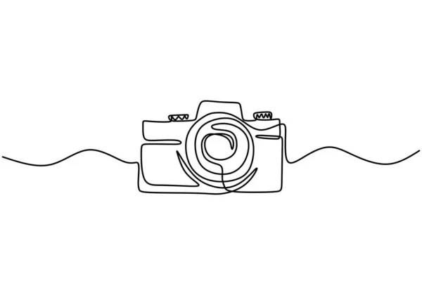 Einzeiliges Digitalkameradesign Handgezeichnet Minimalismus Stil Technologie Gadget Vektor Illustration — Stockvektor