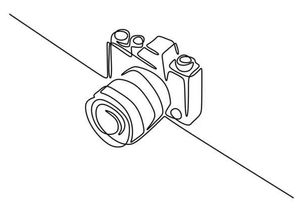 Digitalkamera Eine Strichzeichnung Vektor Illustration Gadget Technologie Konzept — Stockvektor
