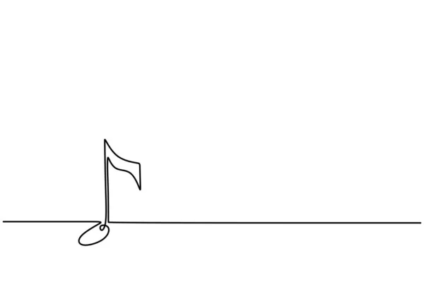 Kontinuerlig Linje Ritning Musik Symbol Vektor Illustration Minimalism Stil Isolerad — Stock vektor