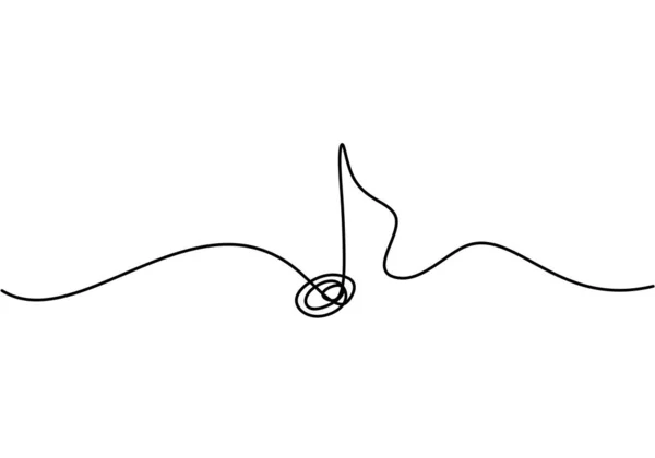 Цельная Векторная Иллюстрация Нот Один Стиль Непрерывного Рисования Линий Знак — стоковый вектор