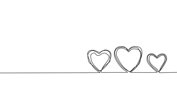 Dibujo Continuo Una Línea Corazón Símbolo Del Amor Garabato Minimalismo — Vector de stock