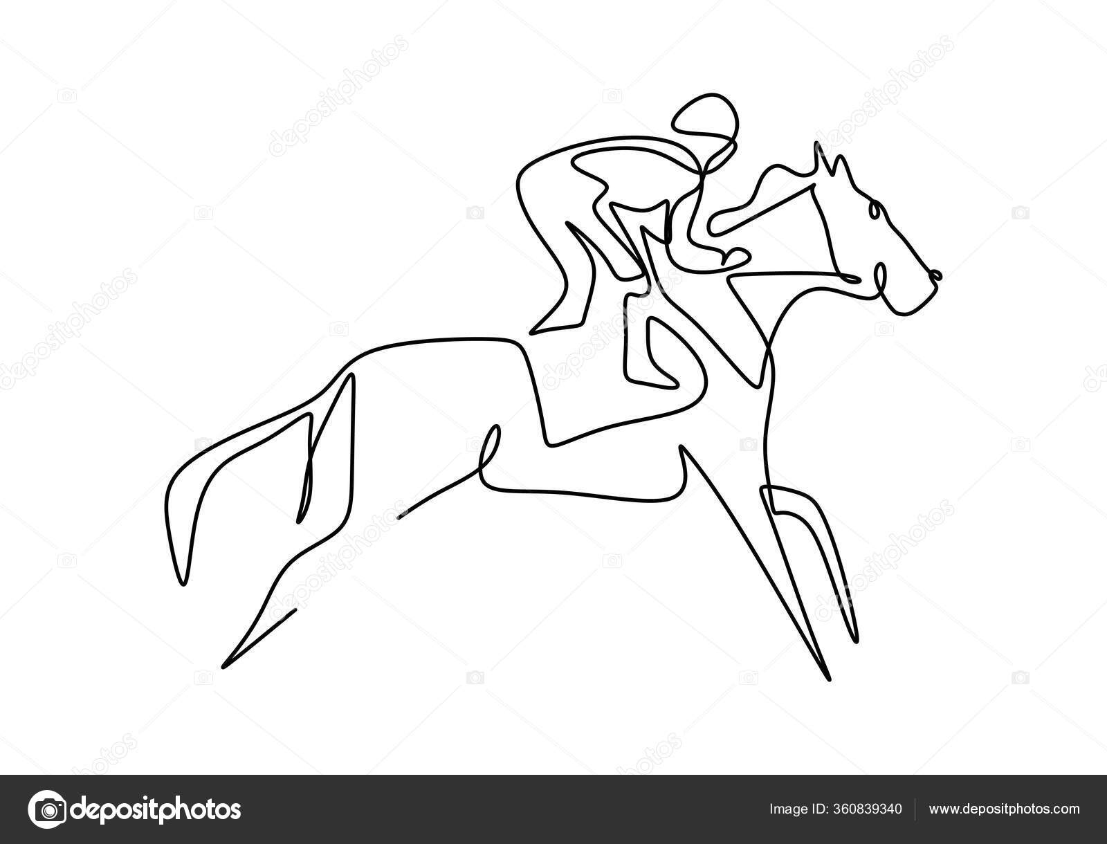 Desenho de linha contínuo de cabeça de cavalo desenho de uma linha de  cabeça de cavalo design de estilo minimalista