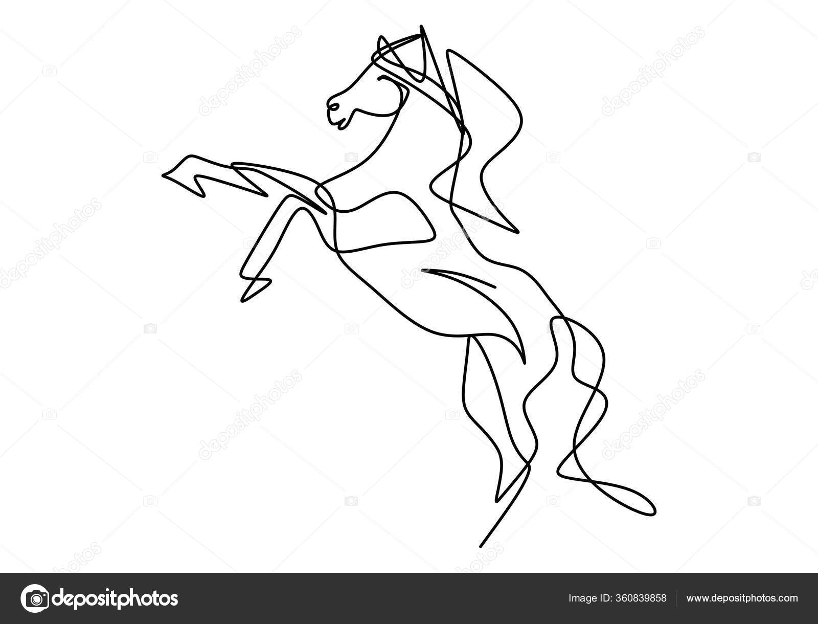 Desenho de linha contínuo de cabeça de cavalo desenho de uma linha de  cabeça de cavalo design de estilo minimalista