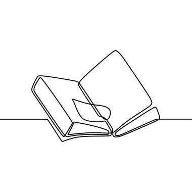 Sürekli açık bir kitap. Öğrenim ve eğitim kavramı, vektör illüstrasyon minimalizm tarzı.