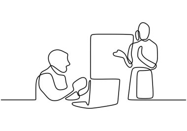 Toplantı odasında ekiple iş görüşmeleri devam ediyor. Genç müdür yeni projeyle ilgili bir şeyler anlattı. Eğitim, pazarlama stratejisi ve konferans teması.