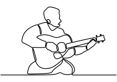 Gitar çalan adam sürekli şarkı söylüyor. Gitar çalmak ve şarkı söylemek. Profesyonel gitarist. Müziğe bayılırım. Gitar enstrümanları, enstrümantal müzik, basit tarz, el yapımı vektör çizimi