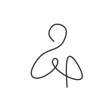 Soyut yoga çizimleri. Bir sürekli ve tek elle çizilmiş minimalizm, ruhani refahı olan vektör illüstrasyoncusu, basitlik tarzlı simge logosu şablonu.