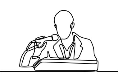 Sürekli tek satır halinde, ekonomi koçu konuşurken karakter politikaları ortaya çıktı. Bir konuşma yapan politikacı vizyonunu ve misyonunu iletir. Siyasi toplantı, konuşma. Siyasi toplantı, konuşma.