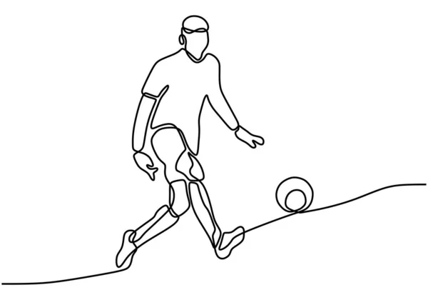 Dibujo Línea Continua Única Hombre Joven Deportivo Entrenar Estilo Libre — Vector de stock