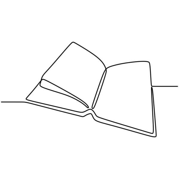 Eine Einzige Zeilenzeichnung Der Geöffneten Seite Buch Ist Ein Fenster — Stockvektor