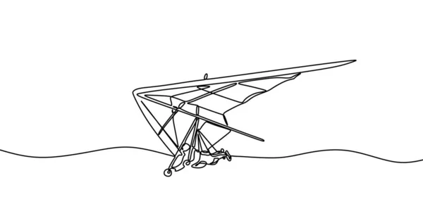 Yamaç Paraşütü Çizimi Bir Hava Sporu Bir Pilotun Işık Saçtığı — Stok Vektör