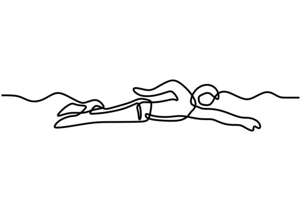 Eine Durchgehende Linienzeichnung Des Professionellen Schwimmens Minimalismus Vektor Illustration Einfachheit — Stockvektor