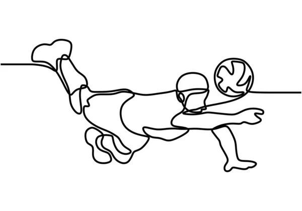 Jednoduchá Kontinuální Kresba Mladého Volejbalového Atleta Vektorový Ilustrační Minimalismus — Stockový vektor