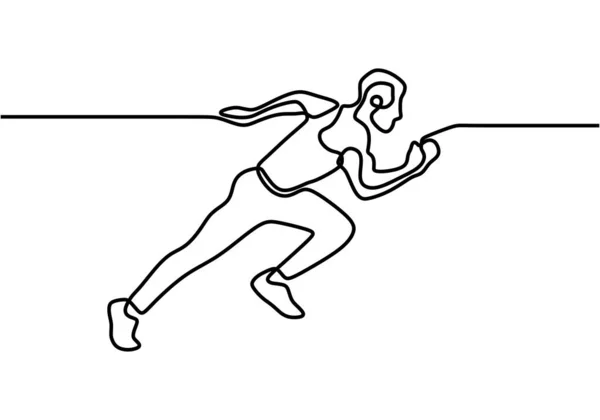 Atleta Professionista Disegno Continuo Singola Linea Illustrazione Vettoriale Tema Sportivo — Vettoriale Stock