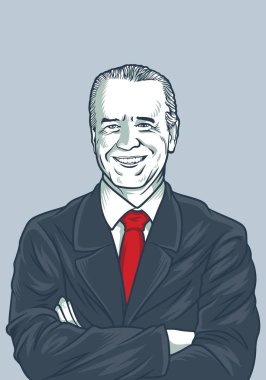 17 Nisan 2020 Vektör illüstrasyonu Joseph Robinette Biden, Jr. 'ın seçim kampanyasına hazır olun. Aday portresi, ABD Başkanı. Başkanlık seçim günü ABD 2020.