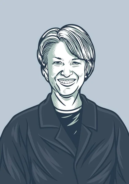 April 2020 Character Illustration Porträt Von Amy Klobucher Illustration Der — Stockvektor