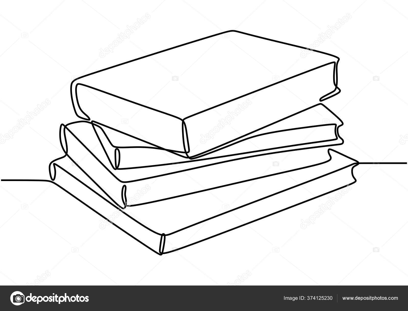 Sketch - blank open book and stack books Vector Image