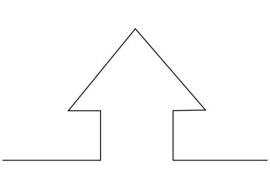 Beyaz arkaplan işareti büyümesinde sürekli bir grafik simgesi çizimi. Oku yukarıda olan soyut büyüyen grafik çizelgesi. Veri analizi, grafik, diyagram, web, tasarım ögesi için vektör illüstrasyonu