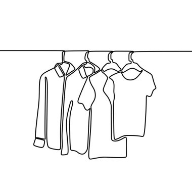 T Shirts On A Clothing Rack Free Vector Eps Cdr Ai Svg Vector Illustration Graphic Art