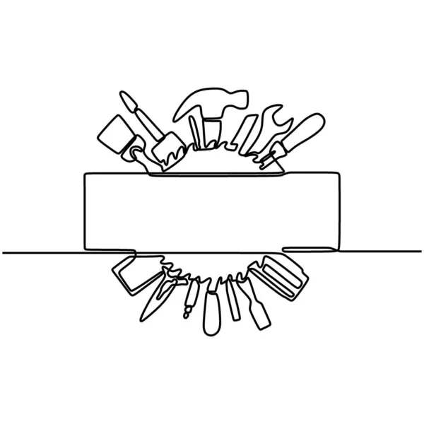 Nástroj Pro Kontinuální Kreslení Jedné Čáry Izolovaný Obraz Ručně Kresleného — Stockový vektor