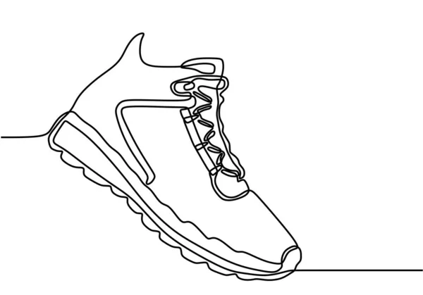 Sapatos Contínuo Desenho Linha Sapatos Esportes Estilo Linha Sapatilhas Isoladas —  Vetores de Stock