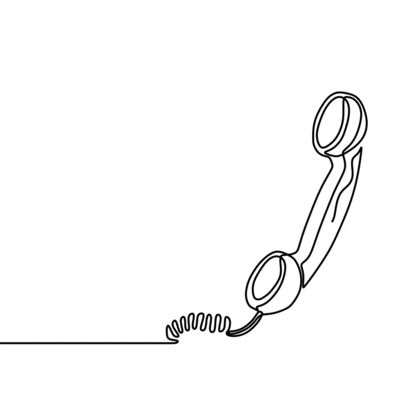 Dibujo Una Línea Del Receptor Teléfono Objeto Vectorial Aislado Icono — Archivo Imágenes Vectoriales