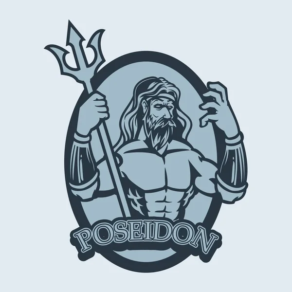 Grego Deus Deusa Série Ilustrações Vetoriais Sobre Fundo Vintage Poseidon — Vetor de Stock