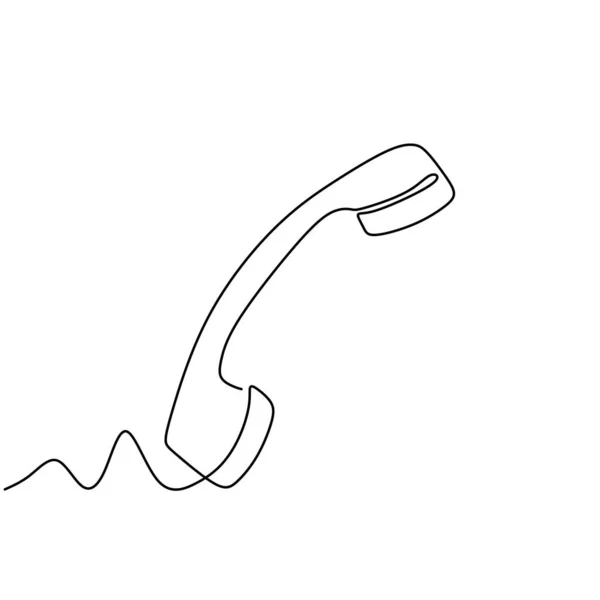 Eine Linienzeichnung Eines Isolierten Vektor Objekt Telefonempfängers Telefon Symbol Isoliert — Stockvektor