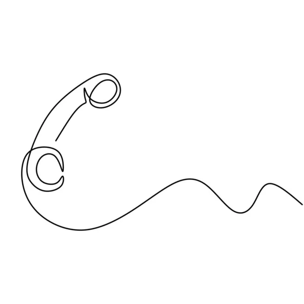 Eine Linienzeichnung Eines Isolierten Vektor Objekt Telefonempfängers Telefon Symbol Isoliert — Stockvektor