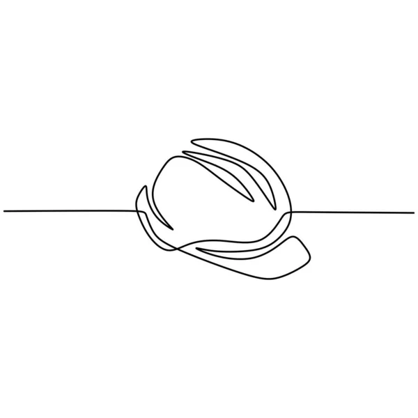 Jedna Čára Kresby Izolovaného Vektorového Objektu Tvrdý Klobouk Stavební Helma — Stockový vektor