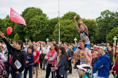 Vinnytsia Ukrayna - 27 Mayıs 2017: Yıllık şehir Çalıştır 