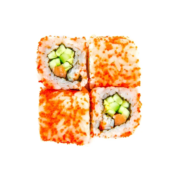 Rolo de sushi isolado no fundo branco. — Fotografia de Stock